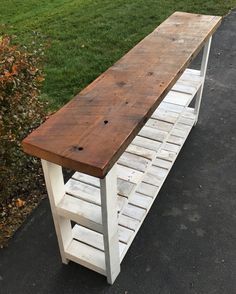 Pallet Sofa Table Diy Behind Couch, 6x6 Post Ideas Projects, Salvaged Wood Furniture, Table Pallet, Barnwood Table, Reclaimed Wood Console Table, Wood Sofa Table, Diy Console Table, Heart Pine