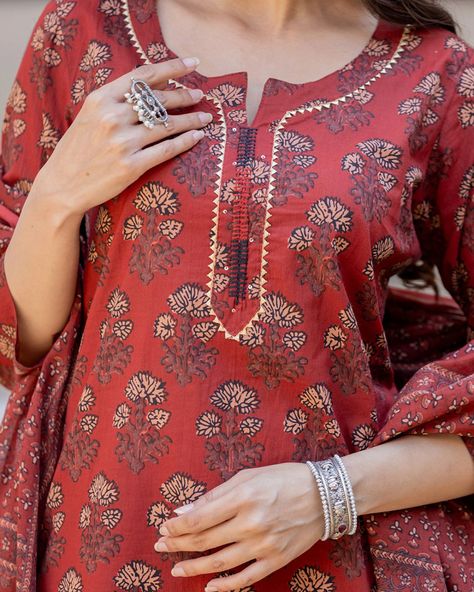 Crafting a B2B Instagram post for the "Rust Maroon Ajrakh Printed Cotton Kurta Pant with Dupatta Set" requires a balance of professionalism and visual appeal. Here's a suggestion: 🌟 Elevate Your Collection! 🌟 Introducing our exquisite Rust Maroon Ajrakh Printed Cotton Kurta Pant with Dupatta Set - the epitome of elegance and tradition! 💫 👗 Crafted from premium cotton, each piece boasts timeless Ajrakh prints in stunning rust maroon hues, perfect for adding sophistication to your store's et... Maroon Color Palette, Kurta Pants, Ajrakh Prints, Dupatta Set, Cotton Kurta, Salwar Kameez Designs, Kurta With Pants, Summer Suits, Maroon Color