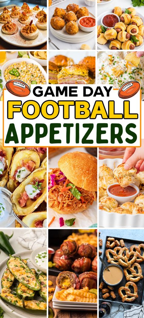 Super Bowl Appetizers – These are truly the best game day party foods and snacks for football season that will feed a crowd cheap. Find the best football dips, game day snacks and easy finger foods perfect for a football watching party! Football finger foods, game day snacks, game day appetizers, Super Bowl recipes, Super Bowl appetizers, Super Bowl party food, football watching party food. Game Day Food Ideas Appetizers, Appetizer Recipes Tailgate, Finger Food Football Party, Iron Bowl Party Food, Football Day Appetizers, Best Gameday Appetizers, Easy Appetizers For Football Game, Easy Snacks For Football Game, Appetizer Recipes Game Day