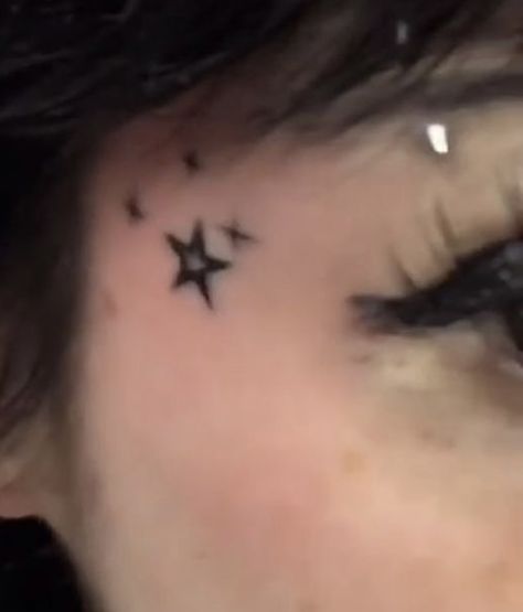 Small Star Face Tattoo, Star Chest Tattoo Female, Cute Face Tattoos, Star Face Tattoo, Small Face Tattoos, Face Tats, Tattoos Inspo, Drawing Stars, Star Tattoo Designs