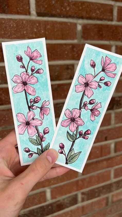 hannahhh.mp on Instagram: New cherry blossom bookmarks! These are currently available on my IG story as part of my flash sales this week! Make sure to check them… Cherry Blossom Bookmark, Watercolor Bookmarks, School Crafts, Ig Story, Floral Tie, Nature Art, Make Sure, Cherry Blossom, Art Ideas