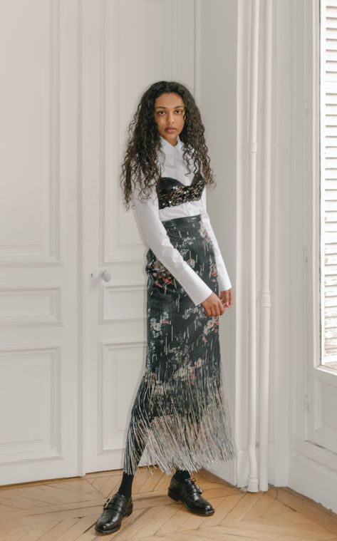 Fringe Trim, Moda Operandi, Designer Fashion, Maxi Skirt, Relaxed Fit, Log In, Log, Silk, Skirt