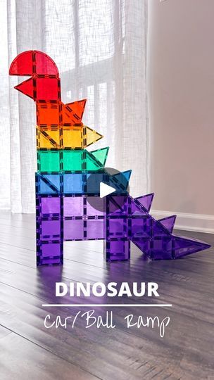 140K views · 4.5K reactions | This build is “dino-mite” because it has two levels to race your balls/cars down.   ✨Follow and comment “DINO” for product information. 🦖  #stemtoys #stemforkids #magnetictiles #playbasedlearning #invitationtoplay #invitationtocreate #openendedtoys #playislearning #steameducation #earlylearning #educationaltoys  #learnandplay #playtolearn #educationalplay #simpleplayideas #pandamommyteacher #connetixballrun #connetixtiles #connetix #adultswhoconnetix #magnetictilescreations #magnetictileplayideas @connetix_tiles | Alice | Open-ended Play | Magnetic Tiles | Beyoncé · TEXAS HOLD 'EM Magnet Tile Dinosaurs, Magnetic Tile Dinosaur, Dinovember Crafts, Magnatile Dinosaur, Dinosaur Magnatiles, Picasso Tiles Building Ideas, Magnatile Builds, Magna Tiles Ideas, Magnetic Tiles Ideas For Kids