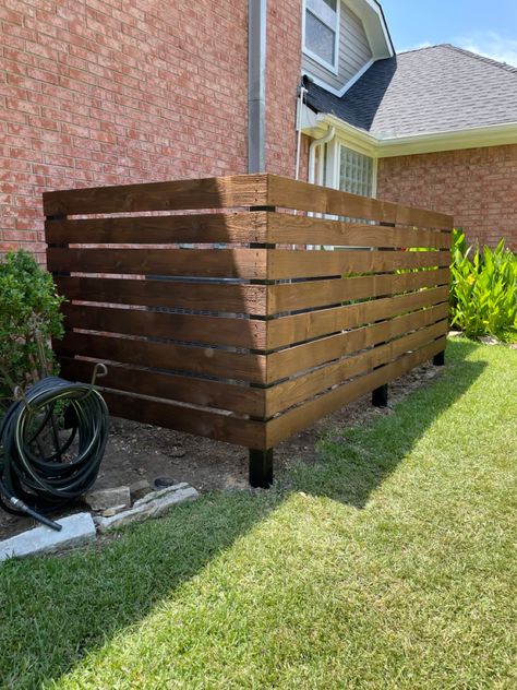 Ac Unit Fence Ideas, Ac Unit Privacy Fence, Fence Around Propane Tank, Landscaping To Hide Propane Tank, Fence For Ac Unit, Ac Landscaping Ideas, Mobile Home Fence Ideas, Ac Unit Fence, Ac Fence Ideas