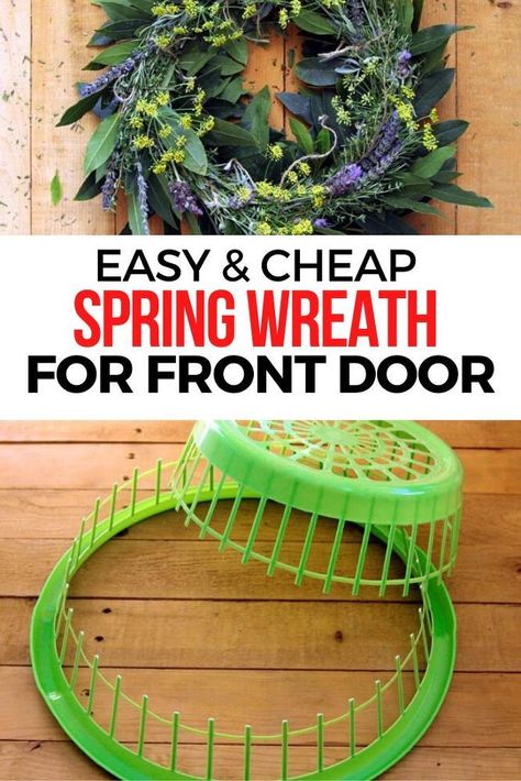 Diy Wreaths Easy, Farmhouse Wreaths, Wreath Ornaments, Spring Wreath For Front Door, Easy Diy Wreaths, Diy Spring Wreath, Spring Front Door Wreaths, Door Wreaths Diy, Pretty Wreath