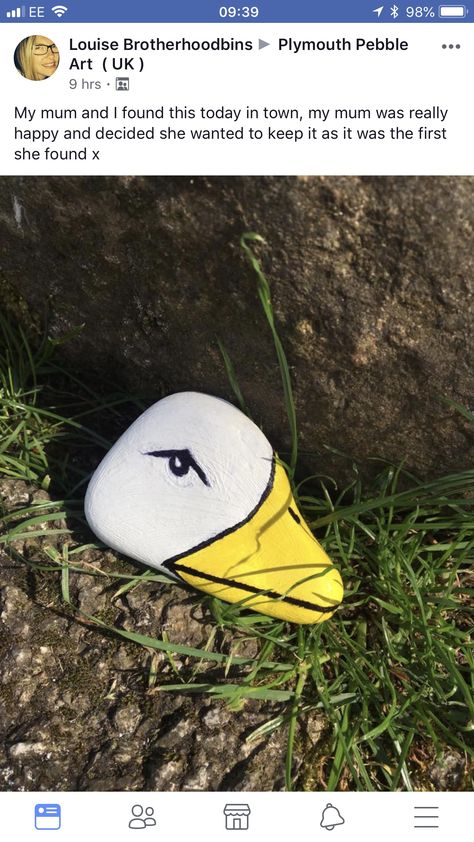 Someone found my duck. Painted Pebble. Painted Pebbles, Paint Rock, Art Uk, Rock Painting Art, Pebble Painting, Stone Work, Rock Garden, Pebble Art, Rock Painting