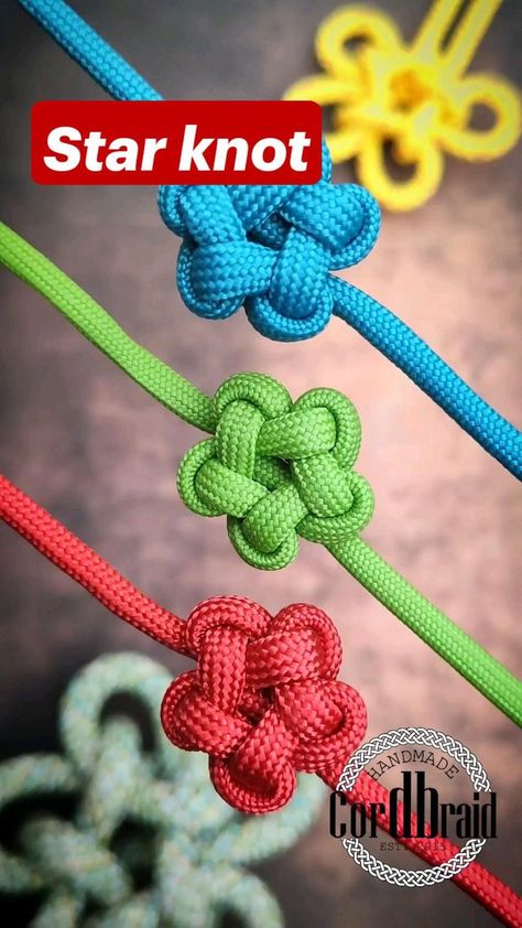 New Tutorial!!! Star knot | Pinterest Star Knot, Paracord Projects Diy, Simpul Pita, Simpul Makrame, Paracord Bracelet Patterns, Pola Macrame, Paracord Bracelet Diy, Paracord Diy, Paracord Knots