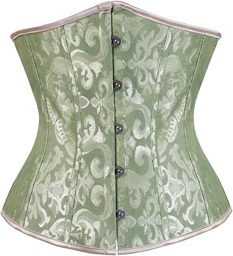 Zhitunemi Women's Lace Up Boned Jacquard Brocade Waist Training Underbust Corset at Amazon Women’s Clothing store Body Shaping Corset, Corset Underbust, Under Bust Corset, Cincher Corset, Bustier Lingerie, Green Corset, Waist Corset, Waist Cincher Corset, Boned Corsets