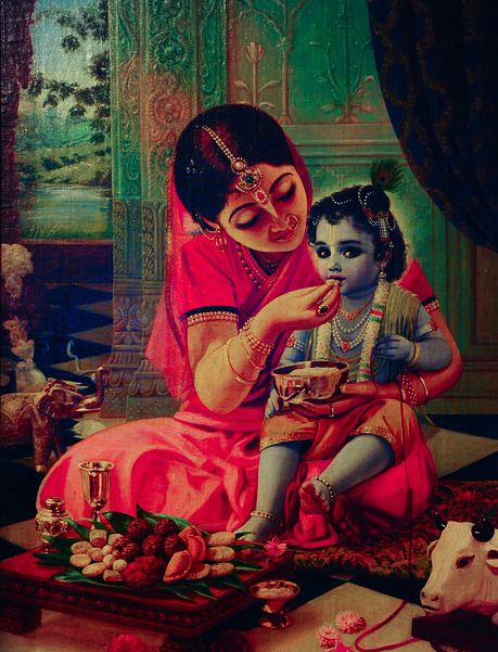 On the Path of Devotion — Yashoda feeds Bal Krsna. Within bhaktimarg we... Yashoda Krishna, Bal Krishna, Little Krishna, Peace Illustration, Baby Krishna, Radha Krishna Wallpaper, Sri Krishna, Vedic Art, Lord Krishna Wallpapers