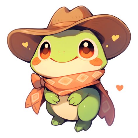 Cute Kawaii Foggy Cowboy Frog Sticker Cute Frog Art, Cute Frog Drawing, Anime Frog, Anime Mascot, Cowboy Frog, Frog Drawing, Frog Art, Cute Frog, Little Doodles