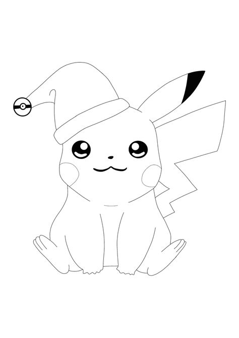 Christmas Pikachu Coloring Pages - 2 Free Coloring Sheets (2020) Pokemon Christmas Coloring Pages, Colouring Pages Pikachu, Pikachu Colouring In, Pokemon Card Coloring Pages, Evee Pokemon Coloring Page, Christmas Pokemon, Pokemon Decal, Pikachu Drawing, Xmas Color