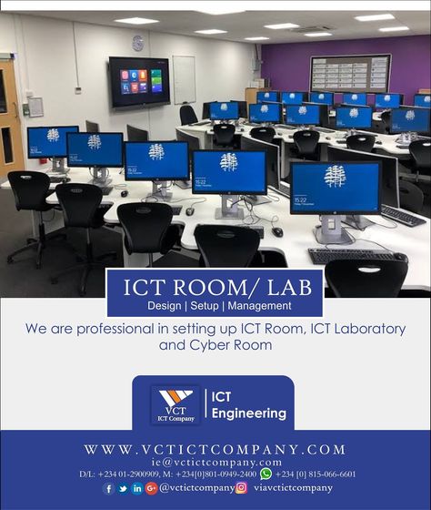 Ict Room Designs, Interactive Board, Educational Content, Information Center, Room Design, Government, Lab, Engineering, Train