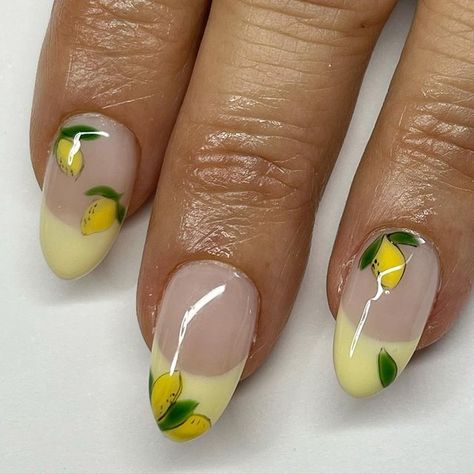 1-800-NailMe on Instagram: "Off to Italy!!! 🍋🍋🍋 for Tammi 🤍 . . . . . . . . #lemonnails #citrusnails #italynails #fruitnails #summernails #lanailartist #1800nailme" Nail Designs For Italy, Sicilian Nail Art, Limon Nail, Oranges And Lemons Nails, Limoncello Nails, Italy Nails Design, Nails For Italy, Lemon Nails Designs, Italy Nails