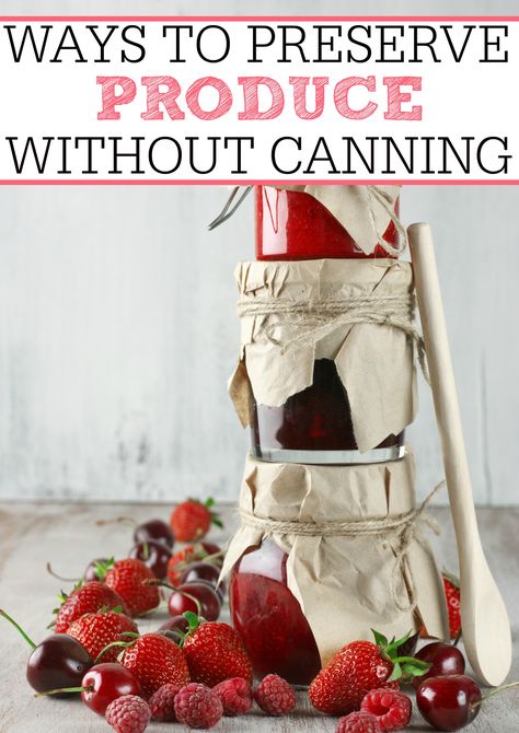 Preserving your food doesn't have to mean canning. Check out these awesome ways to preserve produce without canning. It will save you time and money! Healthy Canning, Canning 101, Freezing Food, Preserving Foods, Canning Vegetables, Canning Food, Preserve Food, Canning Food Preservation, Canned Food Storage