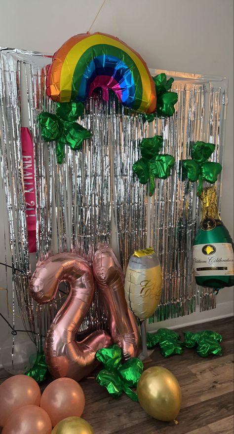 21st birthday st patricks day themed birthday party 21st decoration ideas 21st Decoration Ideas, Birthday St Patricks Day, Irish Theme Party, Bday Vibes, 21st Decorations, 22nd Bday, Leaving Party, 21 Bday, St Patricks Day Party