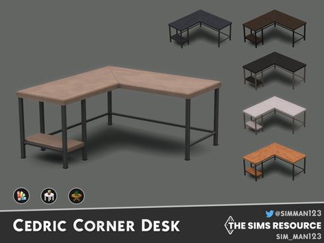 Sims4 Cc Furniture Office, Sims 4 Computer Desk Cc, Sims 4 Desks Cc, The Sims Recourse Furniture, Sims 4 L Shaped Desk Cc, Sims 4 Computer Desk, Sims 4 Office Chair, Sims 4 Cc Corner Desk, Sims 4 Corner Desk