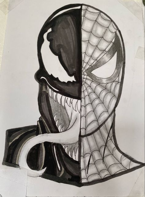 Venom Doodle, Spider Man Venom, Spiderman Spiderverse, Marvel Tattoos, Fine Line Tattoos, Spider Verse, Artist Artwork, Tom Holland, Tattoo Sketches