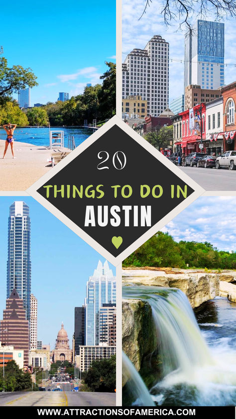 20 things to do in Austin with image of Sixth Street, Barton Springs Pool, South Congress Avenue. Places To Visit In Austin Texas, 40th Birthday In Austin, Best Places To Visit In Texas, Austin Day Trips, Austin Texas Things To Do Couples, Austin Things To Do, Austin Texas Itinerary, What To Do In Austin Texas, Wonderspaces Austin