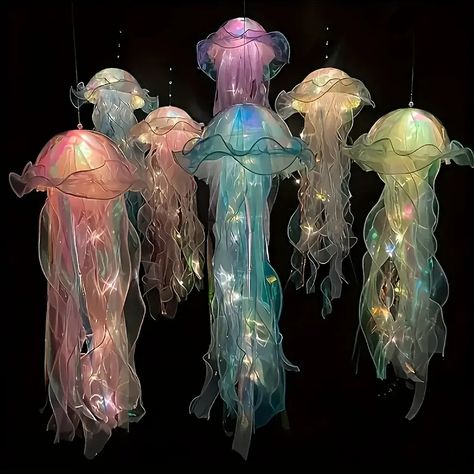 1pc Jellyfish Lamp Portable Flower Lamp Girl Room Atmosphere Decoration Lamp Bedroom Night Lamp Home Decoration | High-quality & Affordable | Temu Jellyfish Lights, Jellyfish Lantern, Diy Jellyfish, Jellyfish Light, Colorful Jellyfish, Jellyfish Lamp, Jellyfish Design, Outdoor Lantern Lighting, Portable Lantern