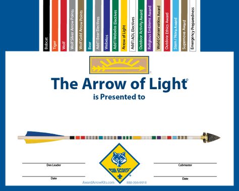 Free Personalized Arrow of Light Award Certificates :: Award Arrow Kits Arrow Of Light Plaque, Arrow Of Light Ceremony, Arrow Of Light Award, Arrow Of Light, Create Certificate, Arrow Of Lights, Award Template, Awards Certificates Template, Scout Activities