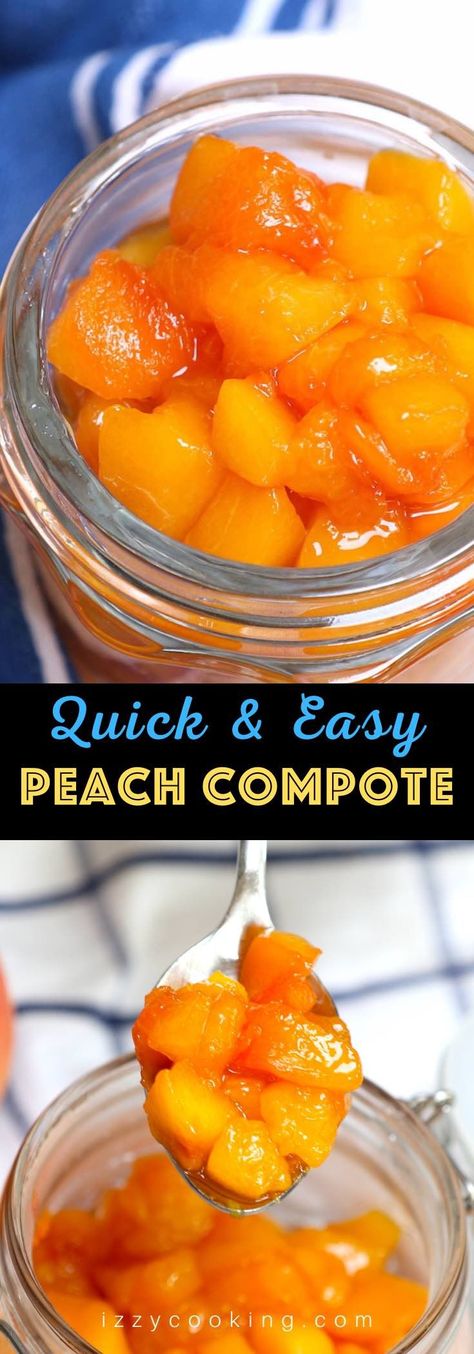 Easy Peach Dessert, Peach Desserts Easy, Cheesecake Strawberries, Peach Compote, Peach Sauce, Cream Pancakes, Peach Dessert, Frozen Peaches, Compote Recipe