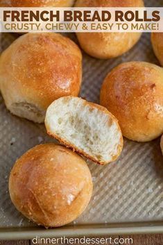 French Bread Rolls are the PERFECT yeast bread to serve on the weekend because they're warm and fluffy on the inside, crusty on the outside, and incredibly easy to make! #frenchbread #rolls #dinner #sidedish #crusty #holidays #christmas #thanksgiving #easter #dinnerthendessert Crusty Bread Rolls Recipe, French Bread Rolls, Best Dinner Roll Recipe, Crusty Bread Rolls, French Rolls, Bread Dinner, Bread French, Crusty Rolls, Hard Rolls