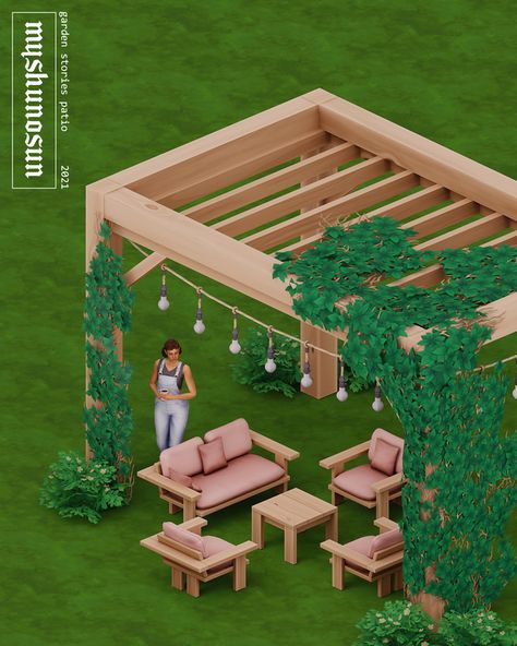 🌾 GARDEN STORIES PATIO | myshunosun on Patreon Sims 4 Cc Patio, Sims 4 Patio Furniture Cc, Sims 4 Backyard Cc, Sims 4 Cc Exterior, Sims 4 Cc Garden, Sims 4 Exterior Cc, Sims 4 Garden, Sims 4 Pets Mod, Sims 4 Pack