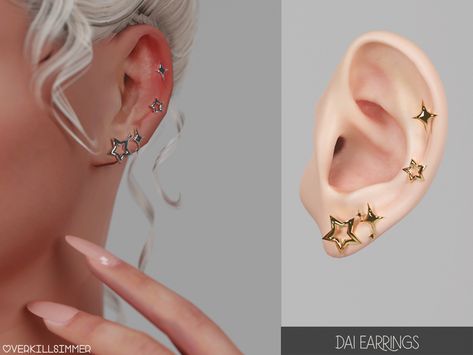 Dai earrings | Overkill Simmer Jewellery Sims 4 Cc, Sims 4 Piercing Cc, Sims Earrings, Sims 4 Cc Earrings, Black Sims, Cc Jewelry, Earrings Piercings, Skin Piercing, Sims 4 Piercings