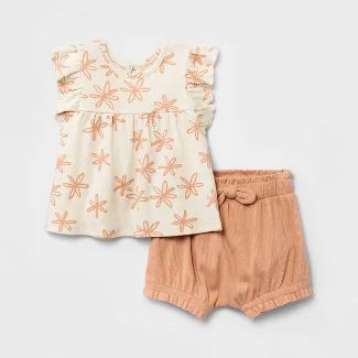 Baby Girl Clothes : Target Baby Pink Clothes, Trendy Romper, Top With Shorts, Pink Newborn, Top Shorts Set, Textured Knit Sweater, Rib Top, Layer Top