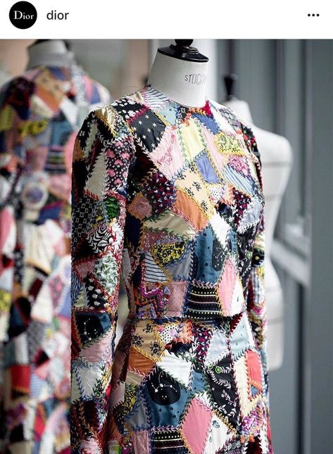 Dior Patchwork - KSOF | Karen's School of Fashion Sewing and Fashion Design in NY and NJ Ropa Upcycling, Patchwork Fashion, Haine Diy, Patchwork Clothes, Costura Fashion, Quilted Clothes, Estilo Hippie, Make Your Own Clothes, Shirt Refashion