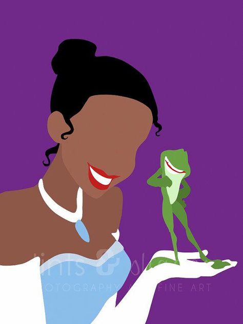 princes and the frog Princess And The Frog Minimalist, Princess And The Frog Simple Drawing, Princess And The Frog Easy Painting, Painting Ideas On Canvas Princess And The Frog, The Princess And The Frog Painting, Princess And The Frog Minimalist Poster, Princess Activities, Disney Minimalist, Tiana Disney