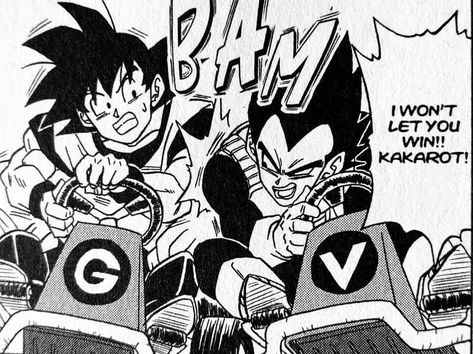 #Vegeta can't even let #Goku win at #GoKarts 😂 #Manga #DragonBall #DragonBallSuper #DBS #AkiraToriyama Vegeta Manga, Dbz Manga, Image Dbz, New Scooby Doo, Kid Goku, Comic Book Panels, Dbz Art, Goku And Vegeta, Dragon Ball Artwork