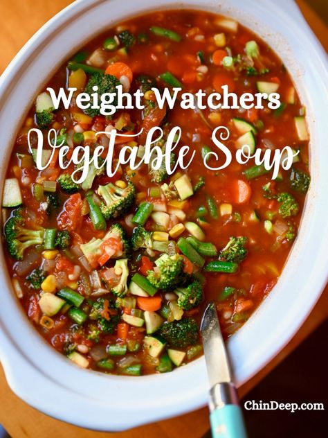 Ww Vegetable Soup Recipes, Weight Watcher Soups Recipes, Low Calorie Veggie Soup, Low Calorie Vegetable Soup Recipes, Weight Watchers Vegetable Soup Recipe, Weight Watcher Soups In A Crock Pot, Weight Watchers Soup Recipes Crock Pots, Weight Watchers Zero Point Soup, Low Calorie Crock Pot Soup