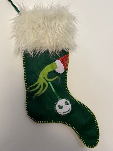 This is a bespoke Christmas stocking inspired by The Grinch

This is handmade and hand stitched for excellent quality. Please see our other character inspired products Grinch Christmas Stockings Diy, Grinch Christmas Stocking, Grinch Stocking, Fabric Christmas Stocking, Grinch Characters, The Grinch Christmas, Ideas Navideñas, Christmas Stockings Diy, Christmas Stocking Pattern