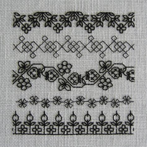 Blackwork Shading, Royal School Of Needlework, Blackwork Embroidery Designs, Royal School, Blackwork Embroidery Patterns, Blackwork Cross Stitch, Blackwork Designs, Blackwork Patterns, Blackwork Embroidery