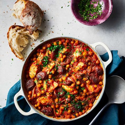 Chicken and Chorizo Stew Recipe | Recipes from Ocado Ocado Recipes, Chorizo Stew, Chicken And Chorizo, How To Cook Chorizo, Chicken Chorizo, Chorizo Recipes, Tender Chicken Breast, Spanish Dishes, Fussy Eaters