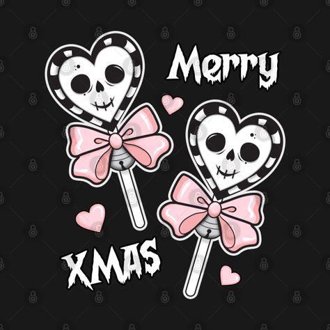 Merry Xmas - Pastel Goth Christmas - T-Shirt | TeePublic Pastel Goth Christmas, Christmas Goth, Goth Christmas, Pastel Goth Palette, Nightmare Before Christmas Ornaments, Cute Goth, Gothic Rose, Dark Christmas, Creepy Christmas