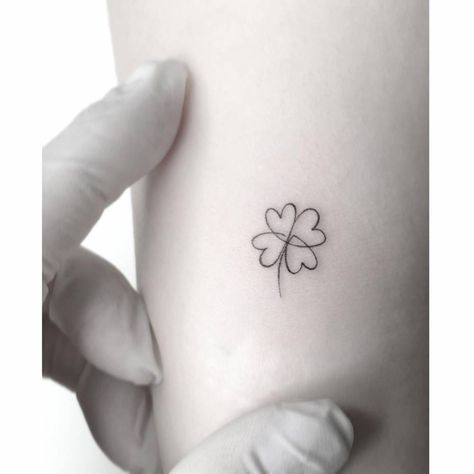 Leaf Clover Tattoo, Community Tattoo, Four Leaf Clover Tattoo, Luck Tattoo, Sunflower Tattoo Shoulder, Shamrock Tattoos, Clover Tattoo, International Tattoo, Tiny Wrist Tattoos