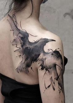 42 Tattoo, Stunning Tattoos, Snake Tattoos, Crow Tattoo, Muster Tattoos, Raven Tattoo, Tato Lengan, Watercolor Tattoos, Geniale Tattoos