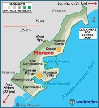 Monaco | A treaty was negotiated between Monaco and France in 2002, clarifying that France would not annex Monaco if there were to come a day that there were no Grimaldi heirs to carry on the dynasty. Monaco Map, World Map Europe, Monte Carlo Casino, Physical Map, Monaco Monte Carlo, Mediterranean Cruise, Voyage Europe, Country Maps, Europe Map