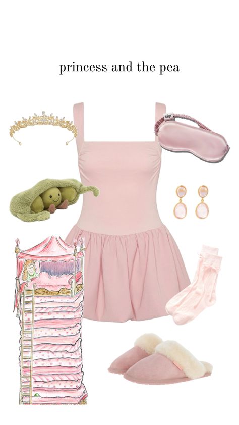 Girly Costume Ideas, Sharpay Halloween Costume, Princess And The Pea Costume, Pajama Halloween Costumes, Movie Character Outfits, Girly Costumes, Balletcore Aesthetic, The Princess And The Pea, Classy Halloween Costumes