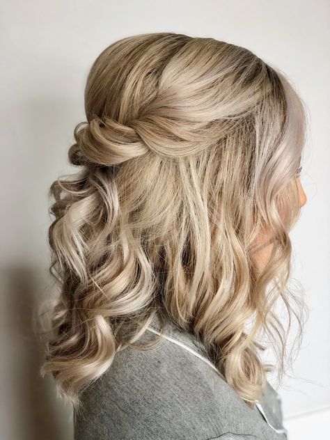 Beauty Asylum Hair & Makeup— Wedding Hairstyles for Short Hair Wedding Hairstyles For Thick Hair, Bridesmaid Hair Half Up Medium, Bridal Hairstyles For Short Hair, Wedding Day Hairstyles, Waves For Short Hair, Hair Makeup Wedding, Wedding Hairstyles For Short Hair, Updos For Short Hair, Day Hairstyles