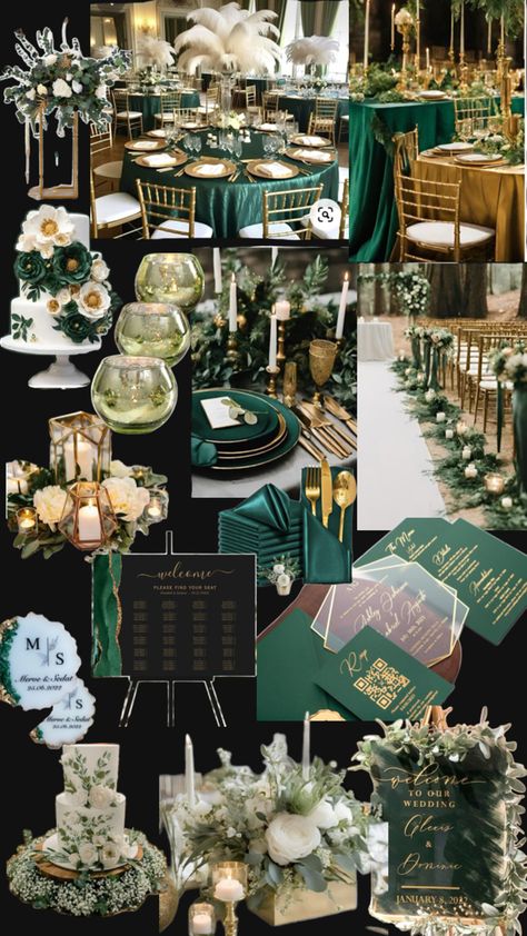 Black Gold And Green Wedding, Gold And Green Wedding, Gold And Green, Green Wedding, Weeding, Emerald Green, Our Wedding, Dream Wedding, Emerald