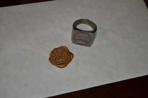 How to Make a Signet Ring and Seal Your Envelopes in Style Wax Seal Ring, Stamp Ring, Stamped Rings, Signet Rings, Silver Signet Ring, Diy Rings, Nickel Silver, Wax Seal, Caster