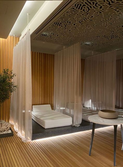 Click Here to know more about GANSK unique Solutions for SPA Area, combining fiberglass with the most durable finishes and materials in a wide range of options. Massage Shop Design, Head Spa Room, Spa Center Design, Day Spa Interiors, Spa Reception Design, Spa Decor Ideas, Spa Room Ideas, Massage Room Design, Spa Massage Room