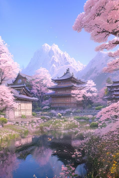 Serenity in Pink, Cherry Blossom River background phone #zicxa-photos #zicxa #images #background #wallpaper #freepik #shutterstock #VN Korean Cherry Blossom Wallpaper, Japanese Town Art, Cheery Blossoms Aesthetic, Japanese Cherry Blossom Art, River Background, Japanese Pictures, Japanese Cherry Blossoms, Japanese Town, Iphone Wallpaper 4k