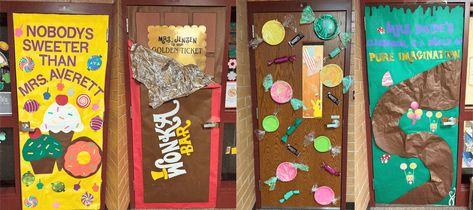 These teacher appreciation door ideas are colorful, and exciting. With themes like Wonka, berries, and Bluey there's an idea for everyone! Teacher Appreciation Door Ideas, Harry Potter Door Decorations, Harry Potter Door, Teacher Appreciation Door, Teacher Appreciation Door Decorations, Teacher Appreciation Doors, Bulletin Boards Theme, Wonka Chocolate, Life On A Budget