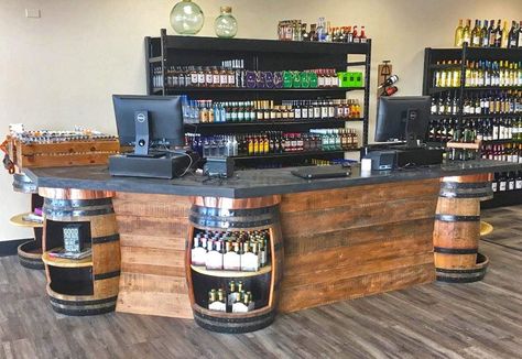 Counter Display Ideas, Liquor Store Design, Store Interior Design Ideas, Wine Store Display, Store Display Ideas, Store Counter Design, Wine Store Design, Wine Shop Interior, Store Shelving