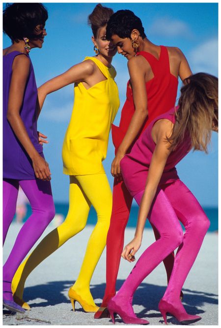 Photographed by Patrick Demarchelier, Vogue, March 1991 Four Model | Krissy Taylor, Sophie Dahl, Fashion Guys, Diy Outfits, Niki Taylor, Patrick Demarchelier, Vogue Us, Colour Blocking, Live Colorfully