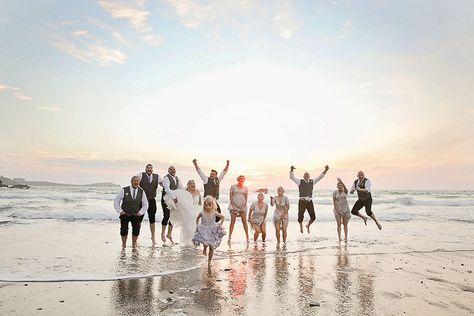 Pretty & Sparkly Beach Wedding with an Amazing Sunset Beach Wedding Ideas Sunset, Beach Wedding Blanket Seating, Uk Beach Wedding, Family Beach Wedding Pictures, Elopement Beach Wedding, Wedding Beach Photos, Beach Wedding Photo Ideas, Lusty Glaze Beach, Beach Wedding Pics